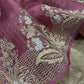 ONION COLOUR ORGANZA SILK ZARI EMBELLISHED SAREE WITH TUSSAR BROCADE SILK BLOUSE