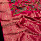 RANI COLOUR KALAMKARI SILK SAREE WITH EMBROIDERY AND WOVEN ZARI BORDER & PALLA