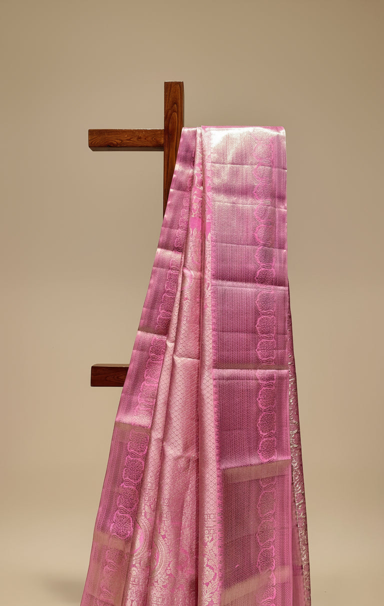 CARNATION PINK PURE KANJIVARAM SILK SAREE