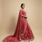 RASPBERRY PINK GEORGETTE BANDHANI LEHENGA EMBELLISHED WITH GOTA PATTI & ZARDOZI WORK