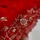 RED PURE CHIFFON EMBROIDERED SAREE WITH SEQUINS & CUTDANA WORK - Kothari Sons