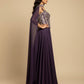 PURPLE CHINON PALAZZO PANT WITH BEADS & CUTDANA EMBELLISHED CORSET BLOUSE AND DUPATTA