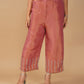 (DELIVERY IN 20 DAYS) RUST COLOUR TISSUE SUIT SET WITH SEQUINS EMBROIDERY, MATCHING PANTS & DUPATTA