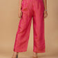 (DELIVERY IN 20 DAYS) DARK CORAL COLOUR SOFT GEORGETTE TISSUE READYMADE SUIT WITH SEQUINS WORK, PALAZZO & CONTRAST PINK DUPATTA