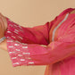 (DELIVERY IN 20 DAYS) DARK CORAL COLOUR SOFT GEORGETTE TISSUE READYMADE SUIT WITH SEQUINS WORK, PALAZZO & CONTRAST PINK DUPATTA