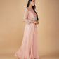 (DELIVERY IN 20 DAYS) LIGHT PINK ORGANZA INDO-WESTERN SET WITH SEQUINS EMBROIDERY AND FLARED PANTS