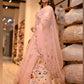 PINK COLOUR SILK EMBROIDERED LEHENGA WITH READYMADE BLOUSE & ORGANZA DUPATTA EMBELLISHED WITH SEQUINS, BEADS & RESHAM EMBROIDERY