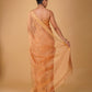 COPPER MOCK LENO WEAVE MAHESHWARI SAREE WITH PIANO PATTERN DRILL BORDER & MATCHING BLOUSE