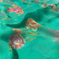 TURQUOISE COLOUR SHADED CHIFFON FLORAL PRINTED SAREE