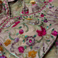PINK NET SAREE WITH SEQUINS EMBROIDERY AND READYMADE BLOUSE