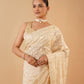 OFF WHITE PARSI (GARA) EMBROIDERED ORGANZA SAREE