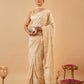 OFF WHITE PARSI (GARA) EMBROIDERED ORGANZA SAREE