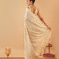 OFF WHITE PARSI (GARA) EMBROIDERED ORGANZA SAREE