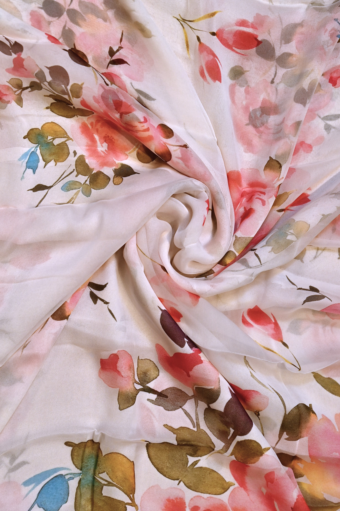 OFF WHITE COLOUR PRINTED (30 gram- PURE CHIFFON SAREE)