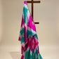 PURE SILK TIE-DYE SAREE WITH READYMDE BLOUSE EMBELLISHED WITH GOTA PATTI WORK - Kothari Sons