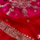 SHADED ORGANZA SAREE EMBELLISHED WITH AARI & SEQUIN WORK, PAIRED WITH A READYMADE BLOUSE