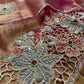 COPPER ROSE GOLD COLOUR TISSUE UNSTITCHED SUIT SET WITH CUTDANA & SEQUINS WORK (DELIVERY IN 20 DAYS)