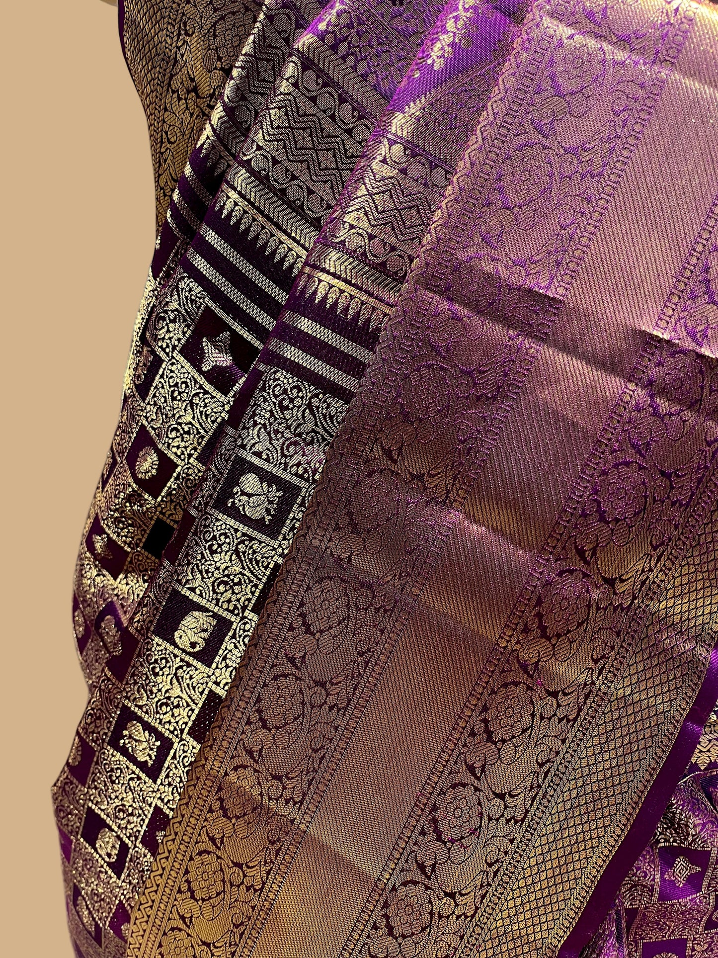 ROYAL PURPLE PURE KANJIVARAM SILK SAREE