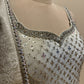 IVORY TISSUE KURTA WITH ZARI & SEQUINS EMBELLISHMENTS PAIRED WITH PALAZZO PANTS