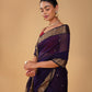 (Deliver in 15days) PURPLE MAHESHWARI SAREE WITH 3-INCH DIAMOND DRILL BORDER