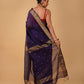 (Deliver in 15days) PURPLE MAHESHWARI SAREE WITH 3-INCH DIAMOND DRILL BORDER
