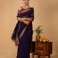 (Deliver in 15days) PURPLE MAHESHWARI SAREE WITH 3-INCH DIAMOND DRILL BORDER