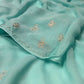 LIGHT BLUE CHIFFON SAREE EMBROIDERED WITH AARI WORK - Kothari Sons