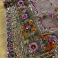 PINK NET SAREE WITH SEQUINS EMBROIDERY AND READYMADE BLOUSE
