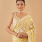 LIGHT YELLOW PARSI (GARA) EMBROIDERED CHIFFON SAREE