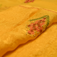 MULTI COLOUR RESHAM EMBROIDERED MOTIFS IN MUSTARD COLOUR PLANT BASED CHIFFON SAREE