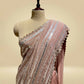 DUSTY ROSE COLOUR TISSUE SEQUINS HAND EMBROIDERED SAREE