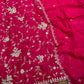 HOT PINK PURE ORGANZA EMBROIDERED UNSTITCHED SUIT WITH ZARDOZI & SEQUIN EMBROIDERY (DELIVERY IN 20 DAYS)