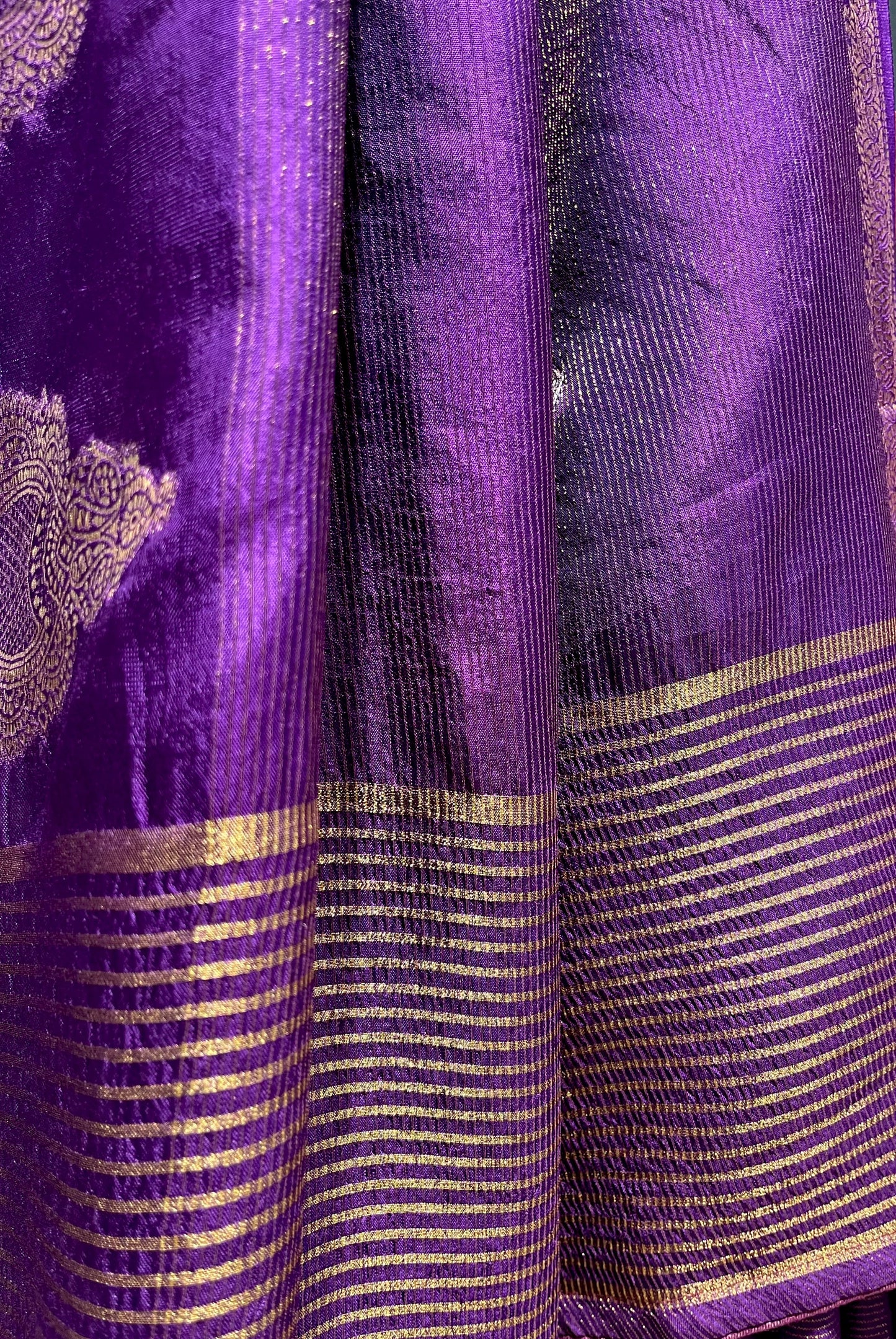 PURPLE DOLA SILK ZARI STRIPE SAREE