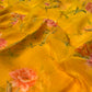MUSTARD COLOUR SHADED CHIFFON FLORAL PRINTED SAREE