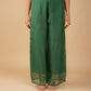 ( DELIVERY TIME 20 DAYS ) SEQUIN-EMBROIDERED BOTTLE GREEN ORGANZA STRAIGHT-CUT SUIT WITH PALAZZO & DUPATTA