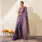 PURPLE COLOR CHANDERI TISSUE SAREE EMBELLISHED WITH ZARDOZI EMBROIDERED PEACOCK MOTIFS