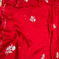RED CHIFFON SAREE WITH AARI SEQUINS EMBROIDERY AND CUT WORK JAALI MOTIFS