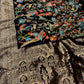 BLACK KALAMKARI KANJIVARAM SAREE WITH BROCADE BLOUSE (DELIVERY IN 20 DAYS)