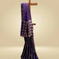 DARK PURPLE DOLA SILK ZARI STRIPE SAREE