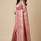 LIGHT PINK GEORGETTE ZARI JACQUARD SAREE BY SIDDHAIKA