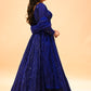 ROYAL BLUE SEQUINS EMBROIDERED LEHENGA WITH CROP TOP & NET DUPATTA