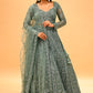 TEAL GREEN SEQUIN EMBROIDERED READY-TO-WEAR LEHENGA WITH CROP TOP & DUPATTA