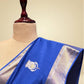 SAPPHIRE BLUE PLANT-BASED SILK SAREE WITH ZARI WORK