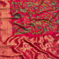 RANI COLOUR KALAMKARI SILK SAREE WITH EMBROIDERY AND WOVEN ZARI BORDER & PALLA