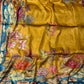 MUSTARD COLOUR PURE TUSSAR SILK EMBROIDERED SAREE