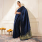 NAVY BLUE COLOUR MODAL SILK PLAIN SAREE WITH BANARASI PALLA