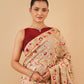 BEIGE COLOUR PARSI (GARA) EMBROIDERED GEORGETTE SAREE
