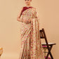 BEIGE COLOUR PARSI (GARA) EMBROIDERED GEORGETTE SAREE