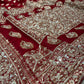 RED ORGANZA BANARASI EMBROIDERED SAREE EITT BEADS & SEQUINS WORK
