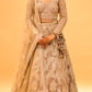 SEQUINS-SHADED LEHENGA WITH CROP TOP BLOUSE & NET EMBROIDERED DUPATTA